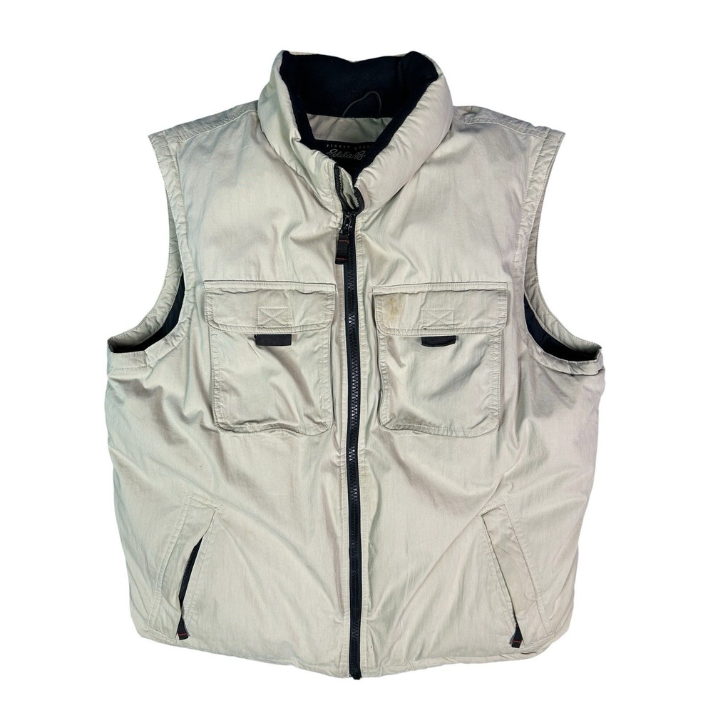 EDDIE BAUER VTG Goose Down Full Zip Puffer Vest Mens Size Large - Picture 1 of 9